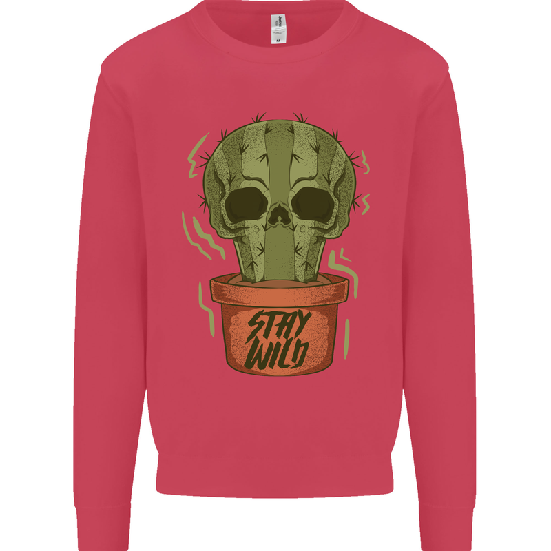 Cactus Skull Gardening Gardener Plants Kids Sweatshirt Jumper Heliconia