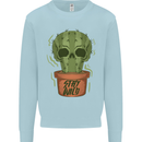 Cactus Skull Gardening Gardener Plants Kids Sweatshirt Jumper Light Blue