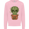 Cactus Skull Gardening Gardener Plants Kids Sweatshirt Jumper Light Pink
