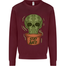 Cactus Skull Gardening Gardener Plants Kids Sweatshirt Jumper Maroon