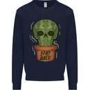 Cactus Skull Gardening Gardener Plants Kids Sweatshirt Jumper Navy Blue