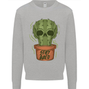 Cactus Skull Gardening Gardener Plants Kids Sweatshirt Jumper Sports Grey