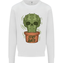 Cactus Skull Gardening Gardener Plants Kids Sweatshirt Jumper White