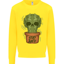 Cactus Skull Gardening Gardener Plants Kids Sweatshirt Jumper Yellow
