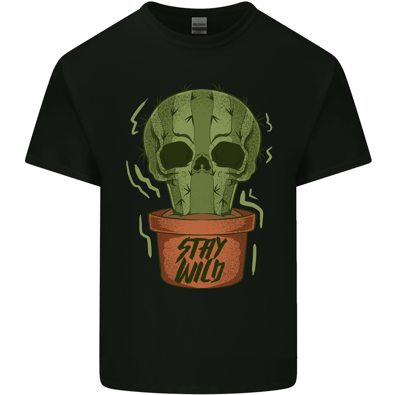 Cactus Skull Gardening Gardener Plants Kids T-Shirt Childrens Black