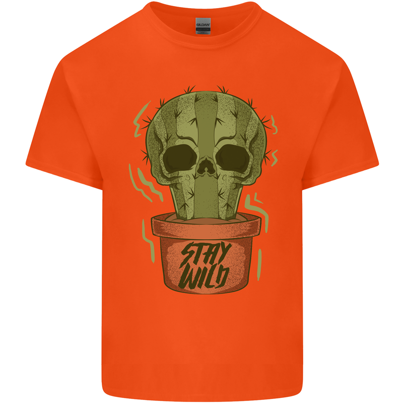 Cactus Skull Gardening Gardener Plants Kids T-Shirt Childrens Orange