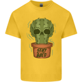 Cactus Skull Gardening Gardener Plants Kids T-Shirt Childrens Yellow