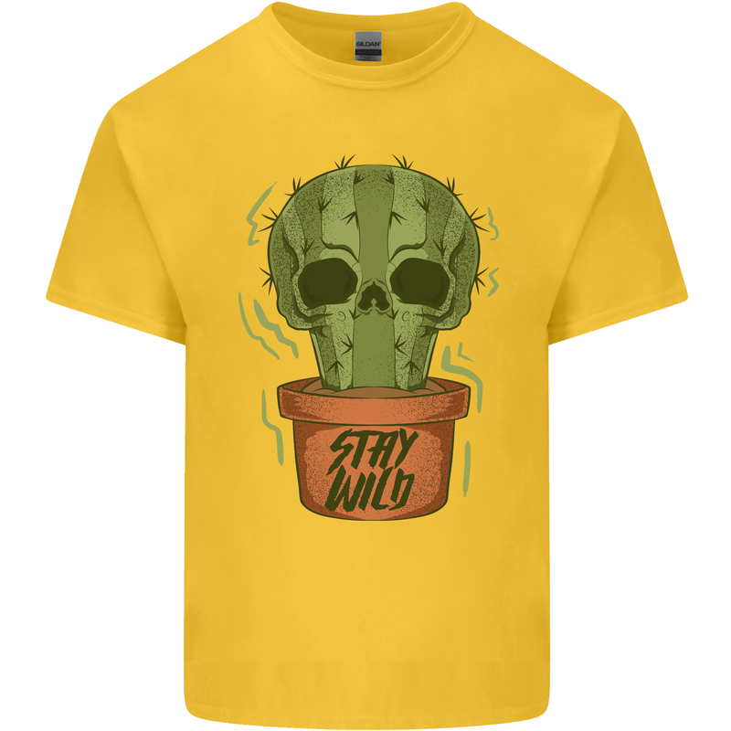 Cactus Skull Gardening Gardener Plants Kids T-Shirt Childrens Yellow