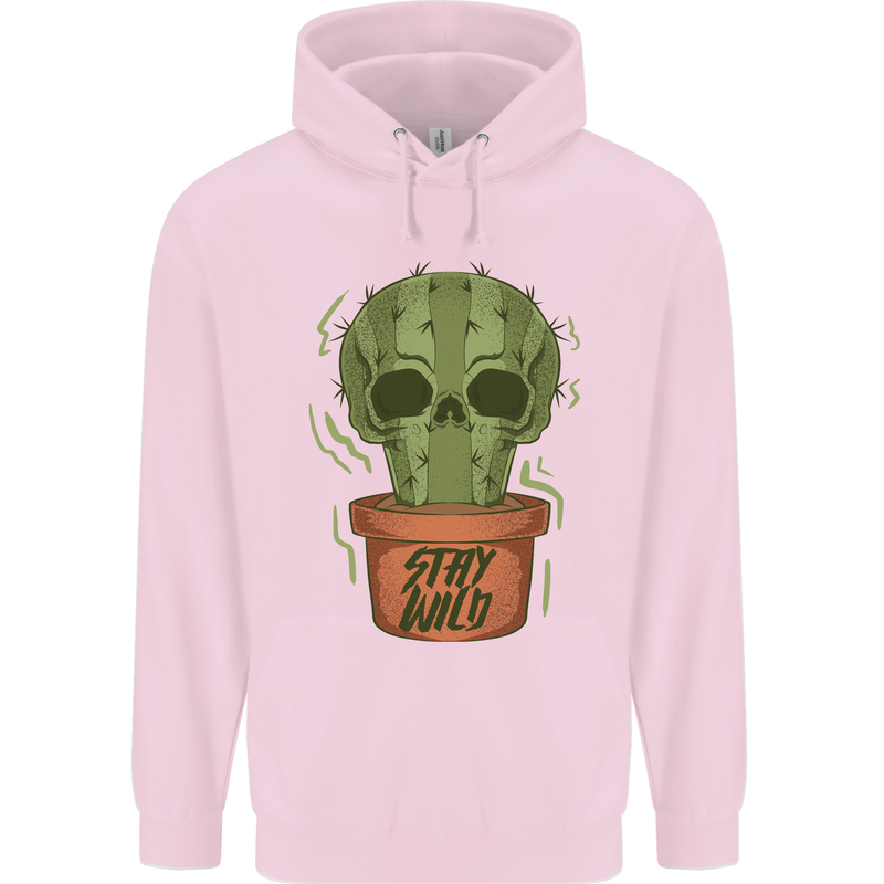 Cactus Skull Gardening Gardener Plants Mens 80% Cotton Hoodie Light Pink