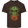 Cactus Skull Gardening Gardener Plants Mens Cotton T-Shirt Tee Top Dark Chocolate