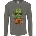 Cactus Skull Gardening Gardener Plants Mens Long Sleeve T-Shirt Charcoal