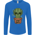 Cactus Skull Gardening Gardener Plants Mens Long Sleeve T-Shirt Royal Blue