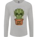 Cactus Skull Gardening Gardener Plants Mens Long Sleeve T-Shirt Sports Grey