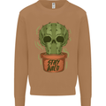 Cactus Skull Gardening Gardener Plants Mens Sweatshirt Jumper Caramel Latte