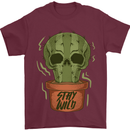 Cactus Skull Gardening Gardener Plants Mens T-Shirt Cotton Gildan Maroon