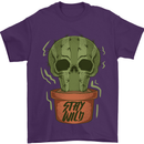 Cactus Skull Gardening Gardener Plants Mens T-Shirt Cotton Gildan Purple