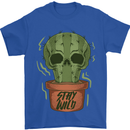 Cactus Skull Gardening Gardener Plants Mens T-Shirt Cotton Gildan Royal Blue