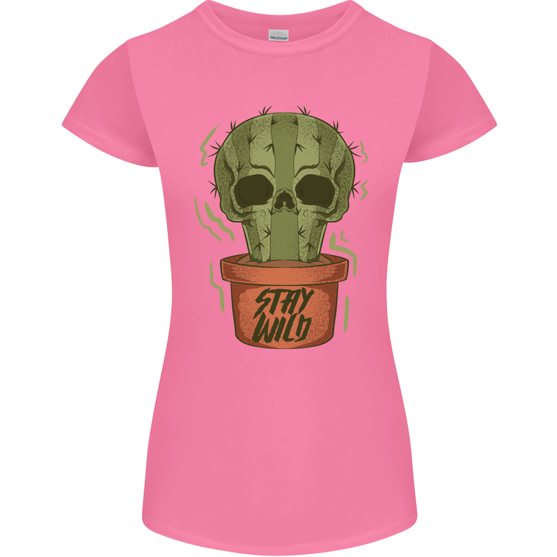 Cactus Skull Gardening Gardener Plants Womens Petite Cut T-Shirt Azalea