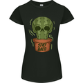 Cactus Skull Gardening Gardener Plants Womens Petite Cut T-Shirt Black