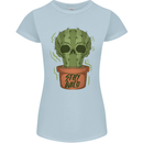 Cactus Skull Gardening Gardener Plants Womens Petite Cut T-Shirt Light Blue