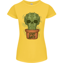 Cactus Skull Gardening Gardener Plants Womens Petite Cut T-Shirt Yellow