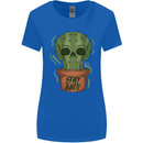 Cactus Skull Gardening Gardener Plants Womens Wider Cut T-Shirt Royal Blue