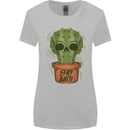 Cactus Skull Gardening Gardener Plants Womens Wider Cut T-Shirt Sports Grey