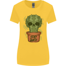 Cactus Skull Gardening Gardener Plants Womens Wider Cut T-Shirt Yellow