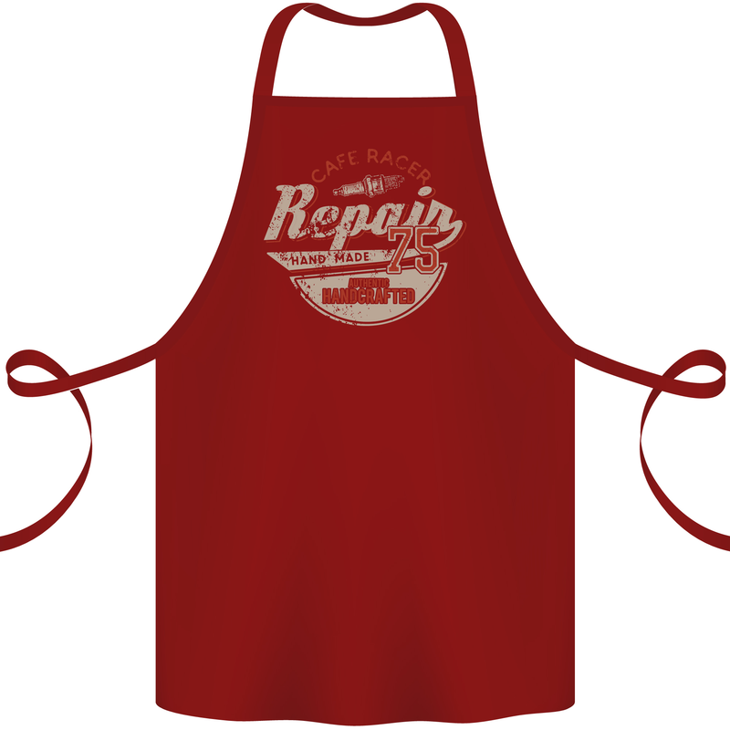 Cafe Racer Biker Motorbike Motorcycle Cotton Apron 100% Organic Maroon