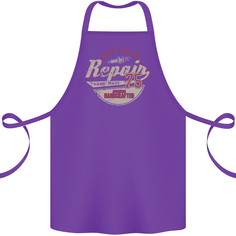 Cafe Racer Biker Motorbike Motorcycle Cotton Apron 100% Organic Purple