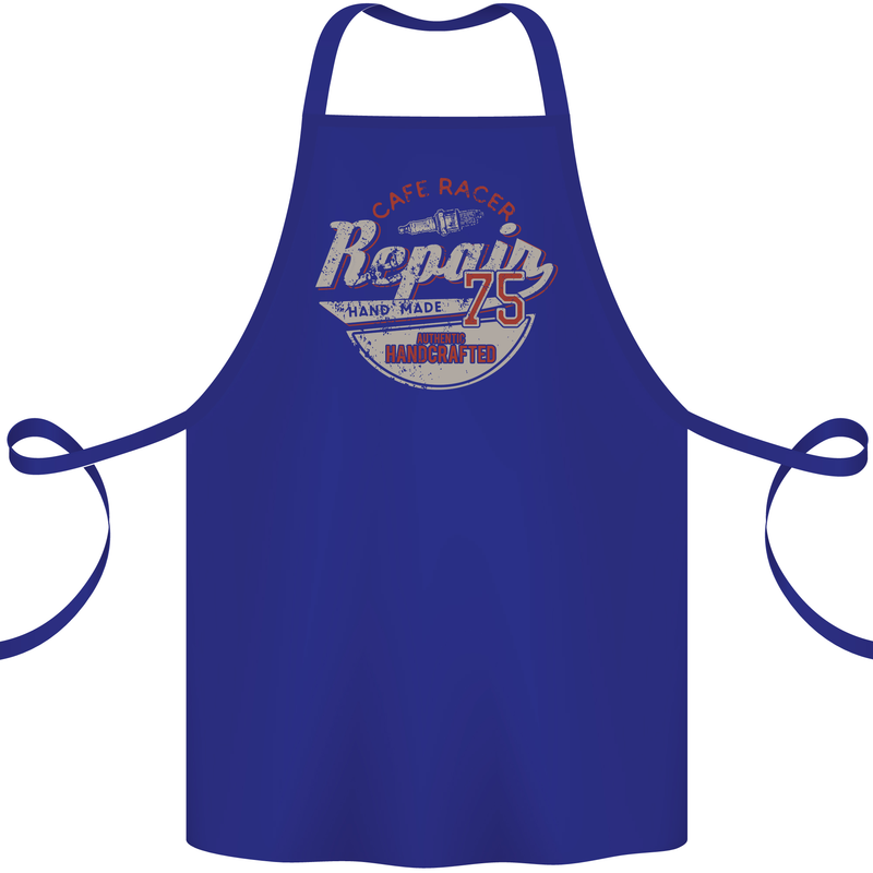 Cafe Racer Biker Motorbike Motorcycle Cotton Apron 100% Organic Royal Blue