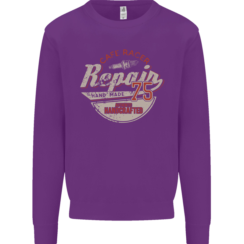 Cafe Racer Biker Motorbike Motorcycle Kids Sweatshirt Jumper Purple