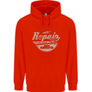 Cafe Racer Biker Motorbike Motorcycle Mens 80% Cotton Hoodie Bright Red