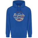 Cafe Racer Biker Motorbike Motorcycle Mens 80% Cotton Hoodie Royal Blue