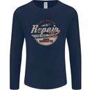 Cafe Racer Biker Motorbike Motorcycle Mens Long Sleeve T-Shirt Navy Blue