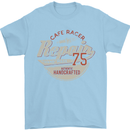 Cafe Racer Biker Motorbike Motorcycle Mens T-Shirt Cotton Gildan Light Blue