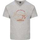 Cafe Racer Biker Motorbike Motorcycle Mens V-Neck Cotton T-Shirt Sports Grey