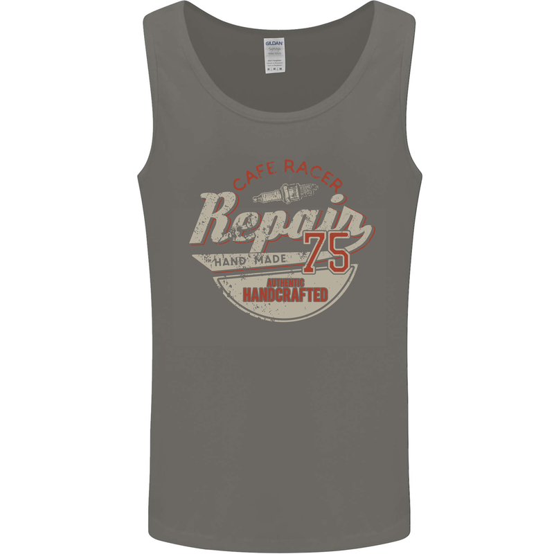 Cafe Racer Biker Motorbike Motorcycle Mens Vest Tank Top Charcoal