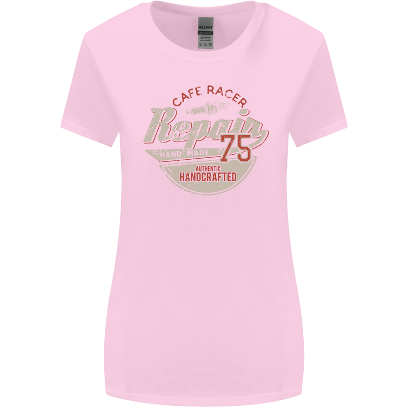 Cafe Racer Biker Motorbike Motorcycle Womens Wider Cut T-Shirt Light Pink