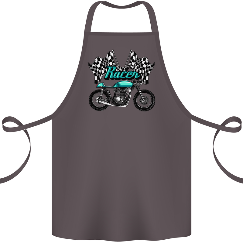 Cafe Racer Biker Motorcycle Motorbike Cotton Apron 100% Organic Dark Grey