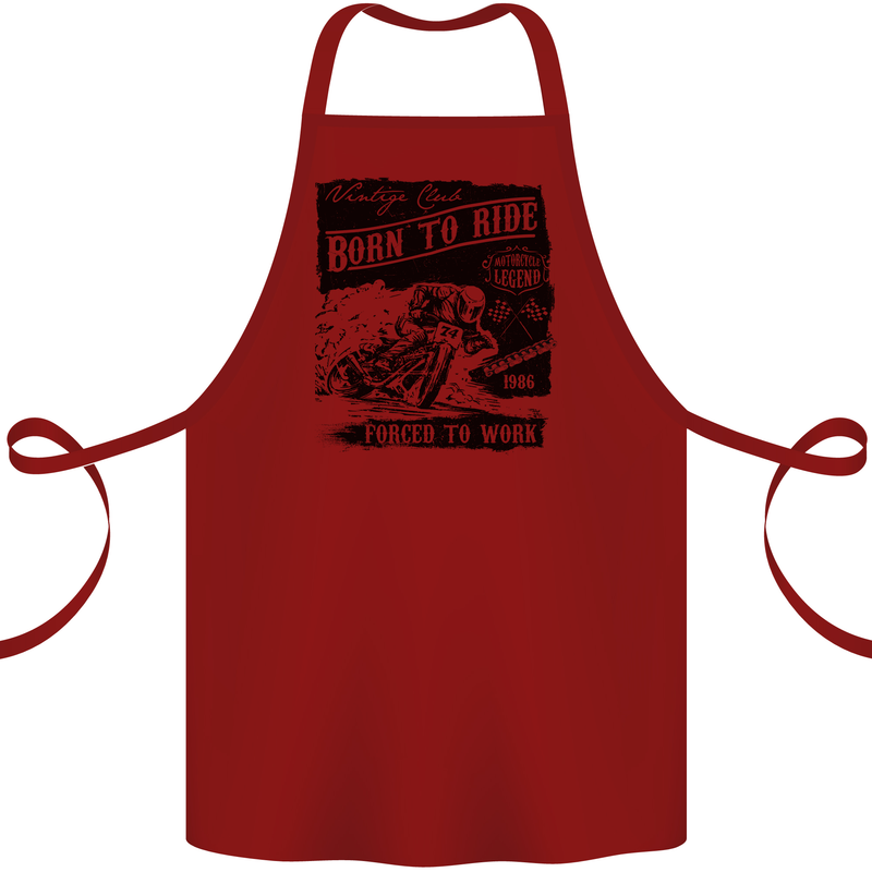 Cafe Racer Biker Motorcycle Motorbike Cotton Apron 100% Organic Maroon