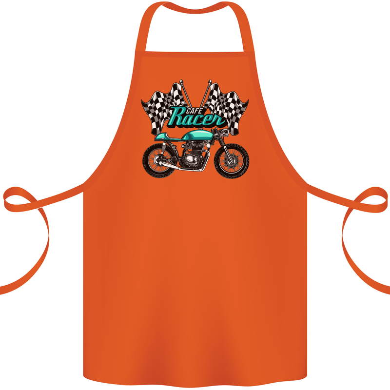 Cafe Racer Biker Motorcycle Motorbike Cotton Apron 100% Organic Orange