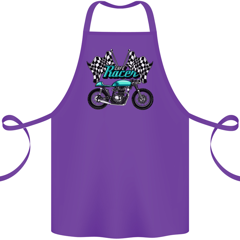 Cafe Racer Biker Motorcycle Motorbike Cotton Apron 100% Organic Purple