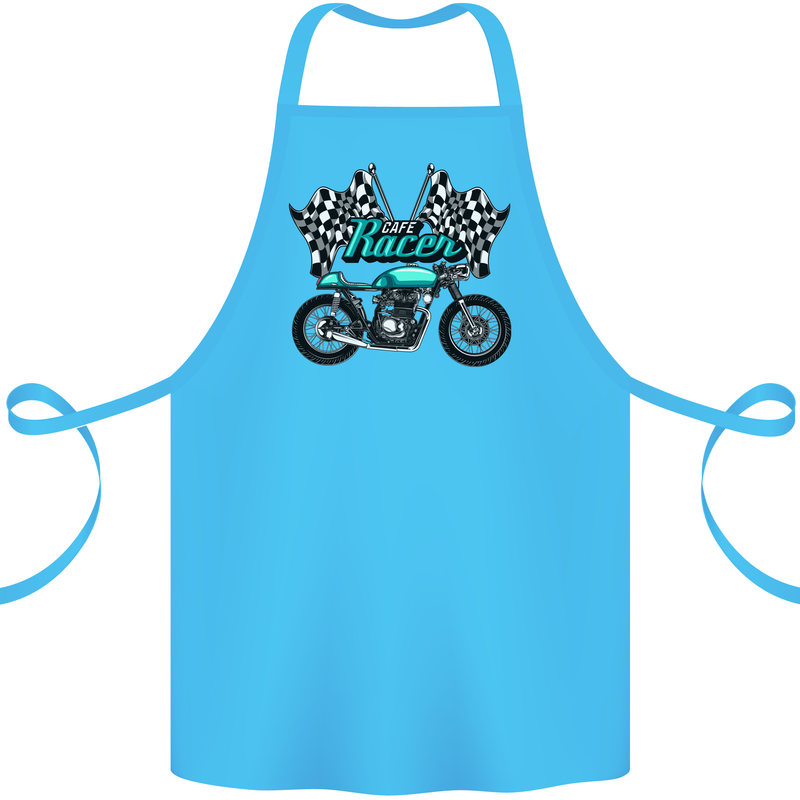 Cafe Racer Biker Motorcycle Motorbike Cotton Apron 100% Organic Turquoise