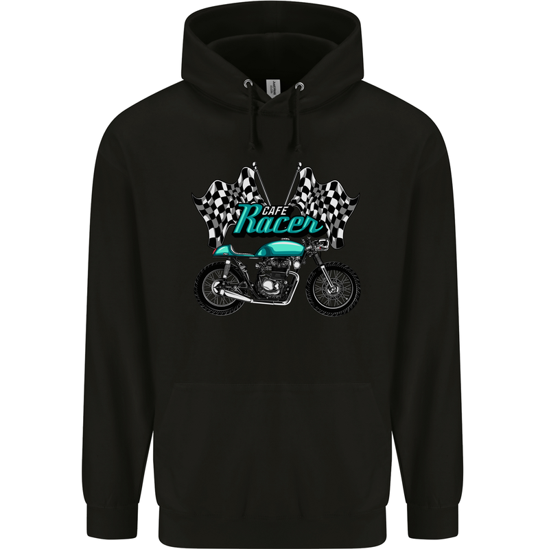 Cafe Racer Biker Motorcycle Motorbike Mens 80% Cotton Hoodie Black