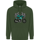 Cafe Racer Biker Motorcycle Motorbike Mens 80% Cotton Hoodie Forest Green