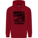 Cafe Racer Biker Motorcycle Motorbike Mens 80% Cotton Hoodie Red