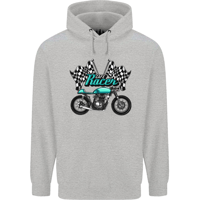 Cafe Racer Biker Motorcycle Motorbike Mens 80% Cotton Hoodie Sports Grey