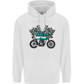 Cafe Racer Biker Motorcycle Motorbike Mens 80% Cotton Hoodie White