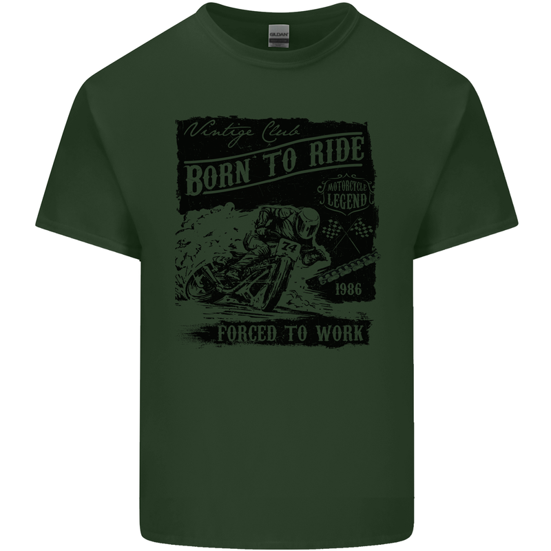 Cafe Racer Biker Motorcycle Motorbike Mens Cotton T-Shirt Tee Top Forest Green